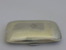 Solid Silver Cigarette Case, Birmingham hallmark, with gilt interior and monogram to top, dated