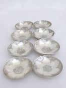 Eight Solid Silver Egyptian Spice Dishes, circa 1940.