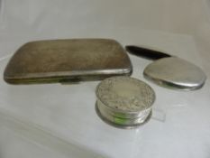 Solid Silver Pill Box, Birmingham hallmark, m.m Joseph Wilmore with a Birmingham hallmarked Vesta