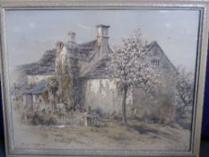 Robert Morley - Spring in the Cotswolds circa 1920`s, framed and glazed, approx. 61 x 47 cms.