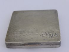 Solid Silver Mirror Compact - London hallmark dated 1944/45, m.m Alfred Dunhill & Sons, having a