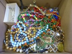 Collection of assorted costume jewellery incl. watches, bracelets, necklaces etc. together with a