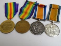 Two pairs of Great War and Victory Medals to Pte M2 182648 W G Bradley ASC and A/Sgt 47416 K J