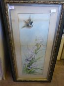 Artist Unknown Two watercolours on paper one depicting Gladioli and blue bird in flight and the