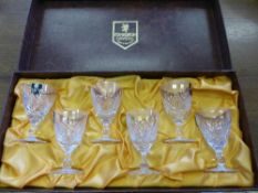 Six Cut Glass Edinburgh Crystal glasses in original box.