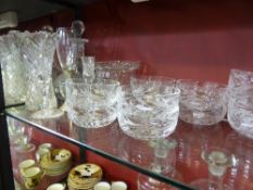 Collection of miscellaneous glass including cut glass vase, ice bucket, glass bon bon dish, Royal