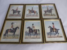 Six Coloured Lithographs depicting Army Officers published by W Spooner 259 Regent Street, London,