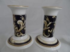 Miscellaneous Porcelain including Wedgwood, Lennox, Cornucopia candlesticks, five Delft miniature