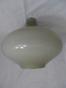 Retro Glass Lamp shade muted grey colour and onion bulb in shape.