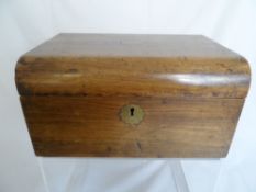 Two antique mahogany writing boxes, both having brass plaques to centre of the lids, one box