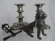 Miscellaneous Items including sterling silver bon bon dish (af), pewter pepper in the form of a dog,