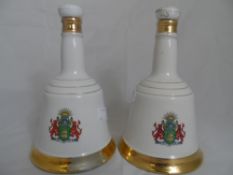 Two Wade Bell Decanters commemorating the marriage of Prince Andrew to Fergie and the 60th