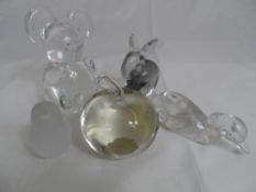 Miscellaneous Glass including two Baccarat depicting a duck and a chick together with a glass
