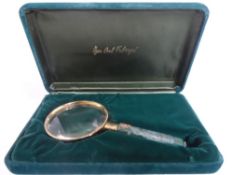 Limited Edition Faberge Franklin Mint Ltd magnifying glass and maple tree ink pot stand together