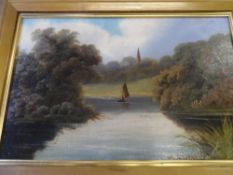 Two original oils on canvas depicting country scenes, circa 1900, approx. 43 x 28 cms (2)