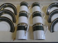 Royal Doulton coffee service in the Vanborough style comprising six cups and six saucers