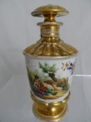 Circa 19th century Continental lidded jar, the jar having gilded shell formed lid top and base