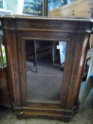 Small Corner Cabinet, the cabinet features a glass front with shaped feet and carved decoration.