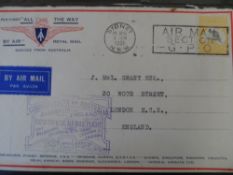 Two Australian First Flight Covers, 23rd April 1931 franked with special cachet in violet, one