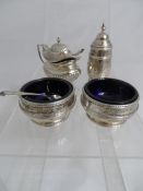 Miscellaneous Solid Silver including a Birmingham hallmarked Cruet and Pepper Pot, Chester