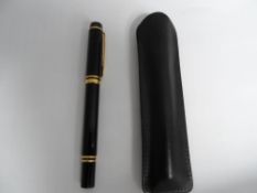 Vintage Waterman fountain pen with an 18ct gold nib in a leather case