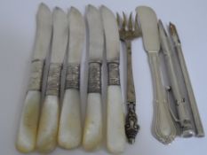 Miscellaneous Silver including a propelling pencil, pen, butter knife, trinket dish together with