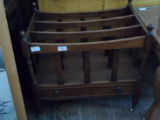 A Mahogany Single Drawer Canterbury.