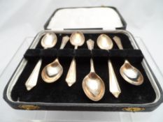 Solid Silver Teaspoon Set Birmingham hallmark dated 1957 m.m A L D together with a Hamilton & Inches