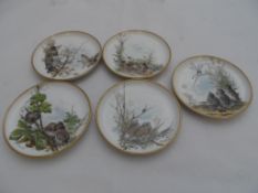 Kaiser hand painted pin dishes depicting chicks and insects.