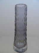 A Whitefriars Glass 9819 Tapered Vase; designed by Geoffrey Baxter in lilac, this colour was only