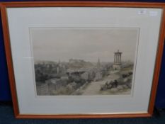 A Hand Coloured Etching ‘Edinburgh from Calton Hill’ - D A Roberts R.A. published London 1st