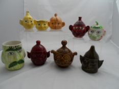 Twelve Price Kensington Character Face Pots including Celery, Mayonaise, Apple Sauce, Beetroot,