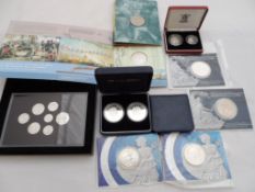 A Collection of misc. Royal Mint Silver Proof Coins incl. two Queen Mother £5 pieces, one Piedfort