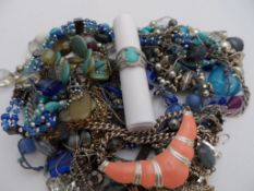 A Collection of misc. Costume Jewellery incl. beaded necklaces, bracelets together with a silver