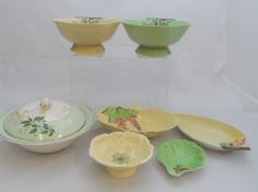 A collection of miscellaneous Carlton ware including two leaf shaped salad bowls, two bon bon