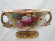 A Royal Worcester Fruit Bowl ; the bowl has been restored.
