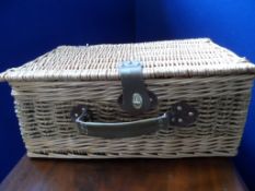 Picnic Hamper the wicker basket with complete set for four persons.