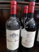 Four Bottles of Pomerol including two Lalande de Pomerol Private Reserve 2003 and two Chateau de