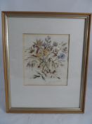 An Original Victorian Watercolour depicting flowers, signed H M dated Dec 9th 1839, framed and