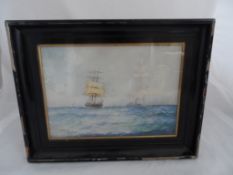 William Minshall Birchall 1884-1941 British entitled `Passing Ships` dated 1922, original