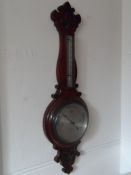 Antique Aneroid Barometer / Thermometer, in a mahogany surround by Chadburns Ltd. Liverpool.