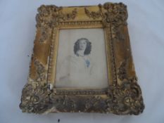 Victorian miniature of a lady, the hand coloured watercolour signed Helen 1896 in original wood