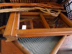 Antique Vintage Wooden Items including a Canadian washboard, two carpet beaters, wooden mirror,