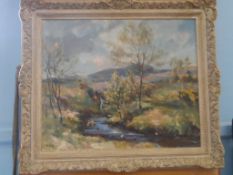 Allsop - two original impressionist oils depicting river scenes in white gilt frames 60 x 50 cms