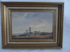 An original oil on board depicting a country scene, signed Edward Stamp, dated 1988, framed, approx.