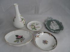 Collection of misc. porcelain incl. Denby coffee pot, pitcher, two oven dishes, ten Wedgwood