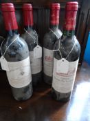 Four Bottles of Bordeaux including two Chateau Cotes Trois Moulins 2000 and two Chateau Tour du