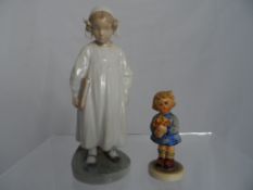 Royal Copenhagen Porcelain figure of a school girl #922 to base signed by artist CM TH together a