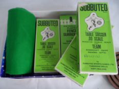 Subuteo Table Soccer Game with Arsenal, West Ham and Watford teams together with a woo turned ball