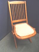 Antique mahogany folding child`s campaign chair